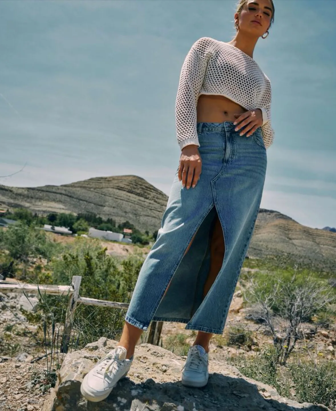 Garage Denim Maxi Skirt - Size L thumbnail