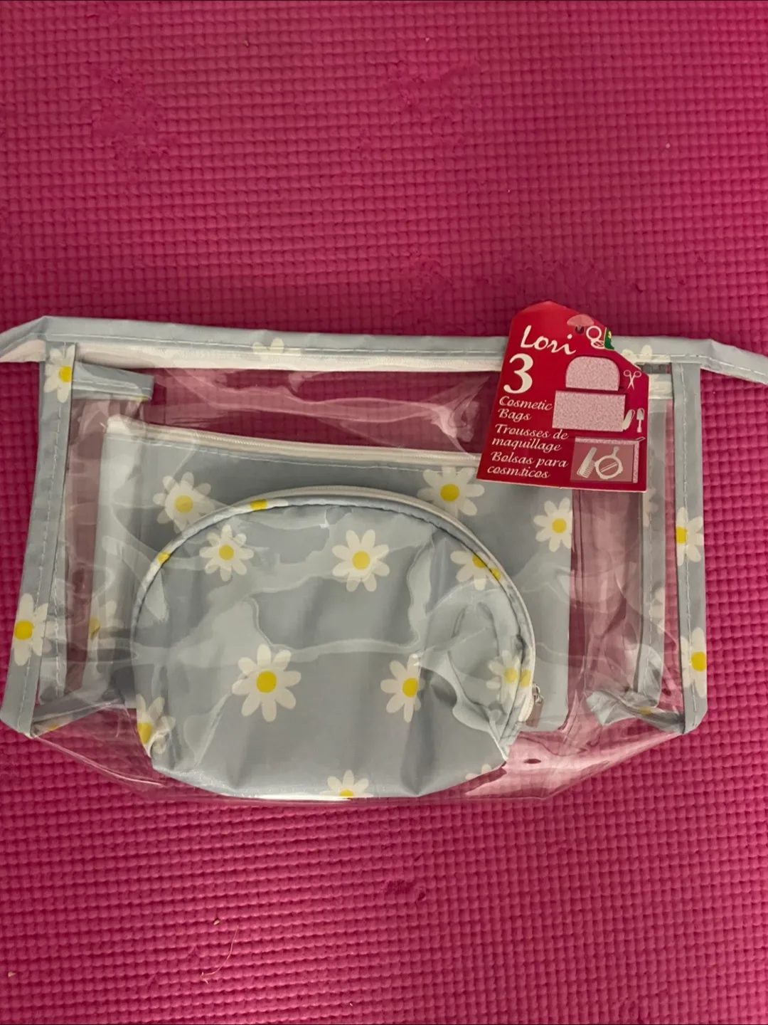 Lori 3 Cosmetic Bags - Daisy Pattern thumbnail