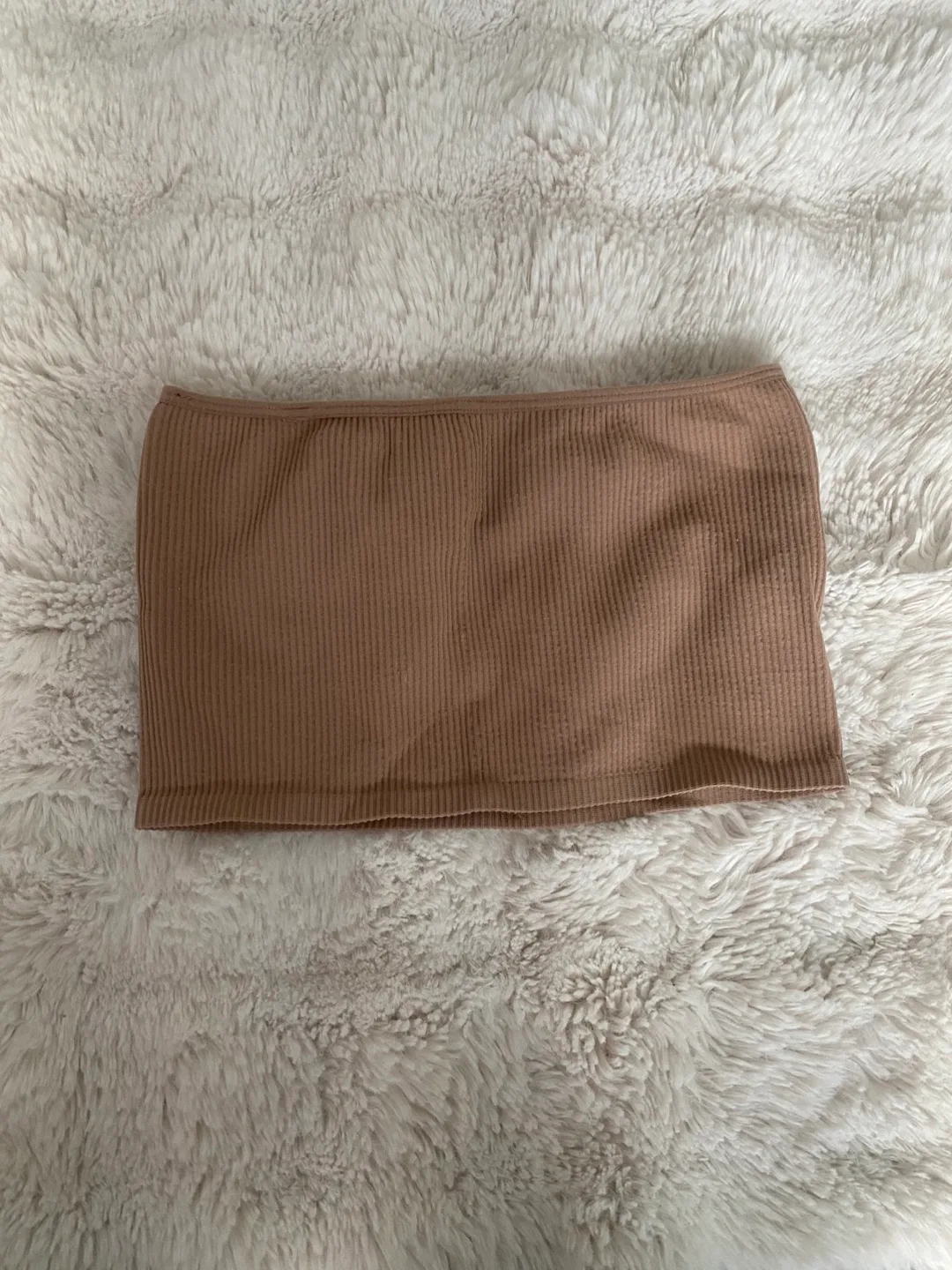 Zara Brown Ribbed Tube Top thumbnail