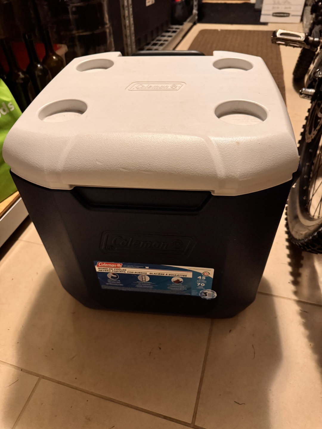 Coleman 45 Quart Wheeled Cooler - Blue/White