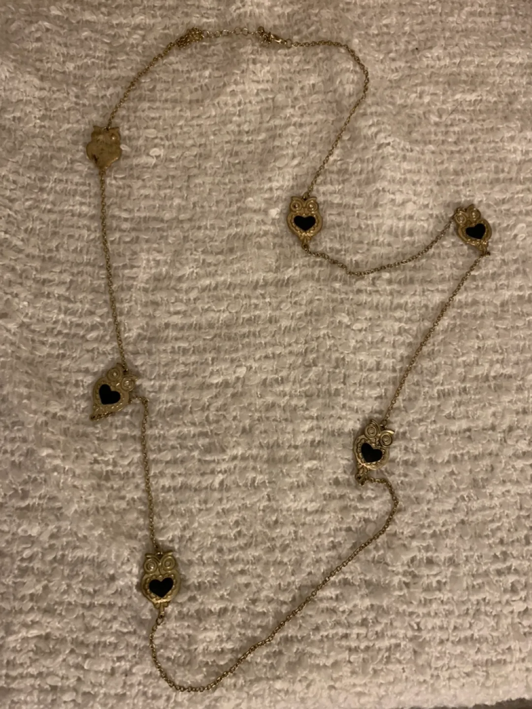 Owl Heart Gold-Tone Long Chain Necklace #freecycle thumbnail