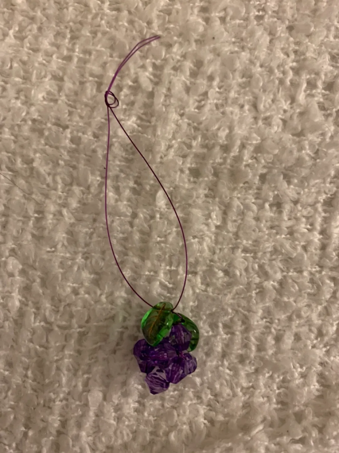 🍇Handmade Purple Grape Beaded Charm #freecycle thumbnail
