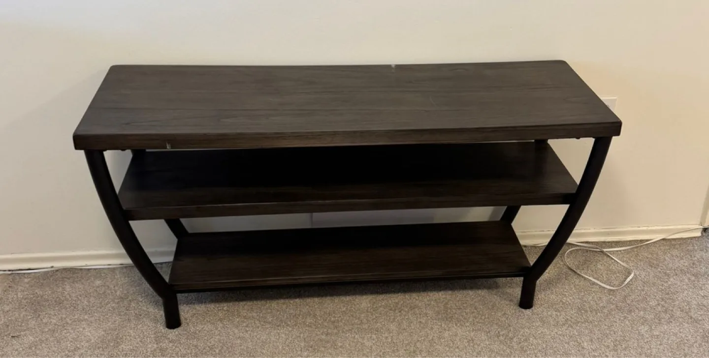Dark Brown Wood TV Stand/Console Table thumbnail