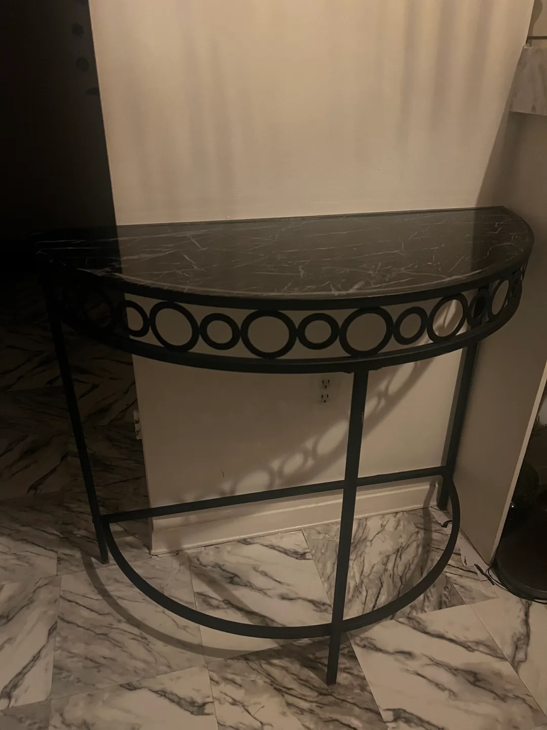 Black Marble Top Console Table thumbnail