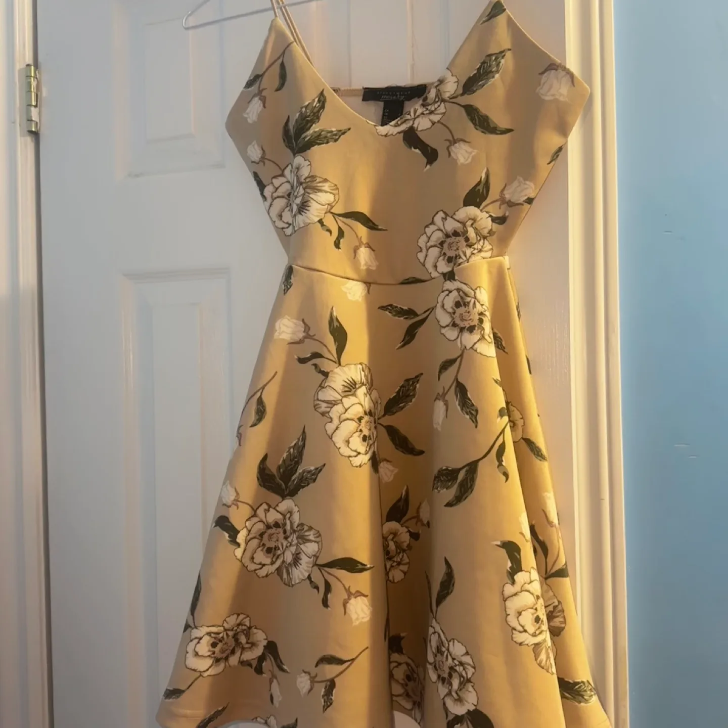 Tan Floral Print Dress image indicator(2)