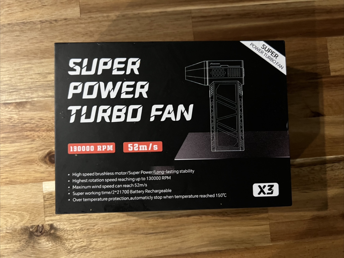 Super Power Turbo Fan, Cordless Air blower- Like New!