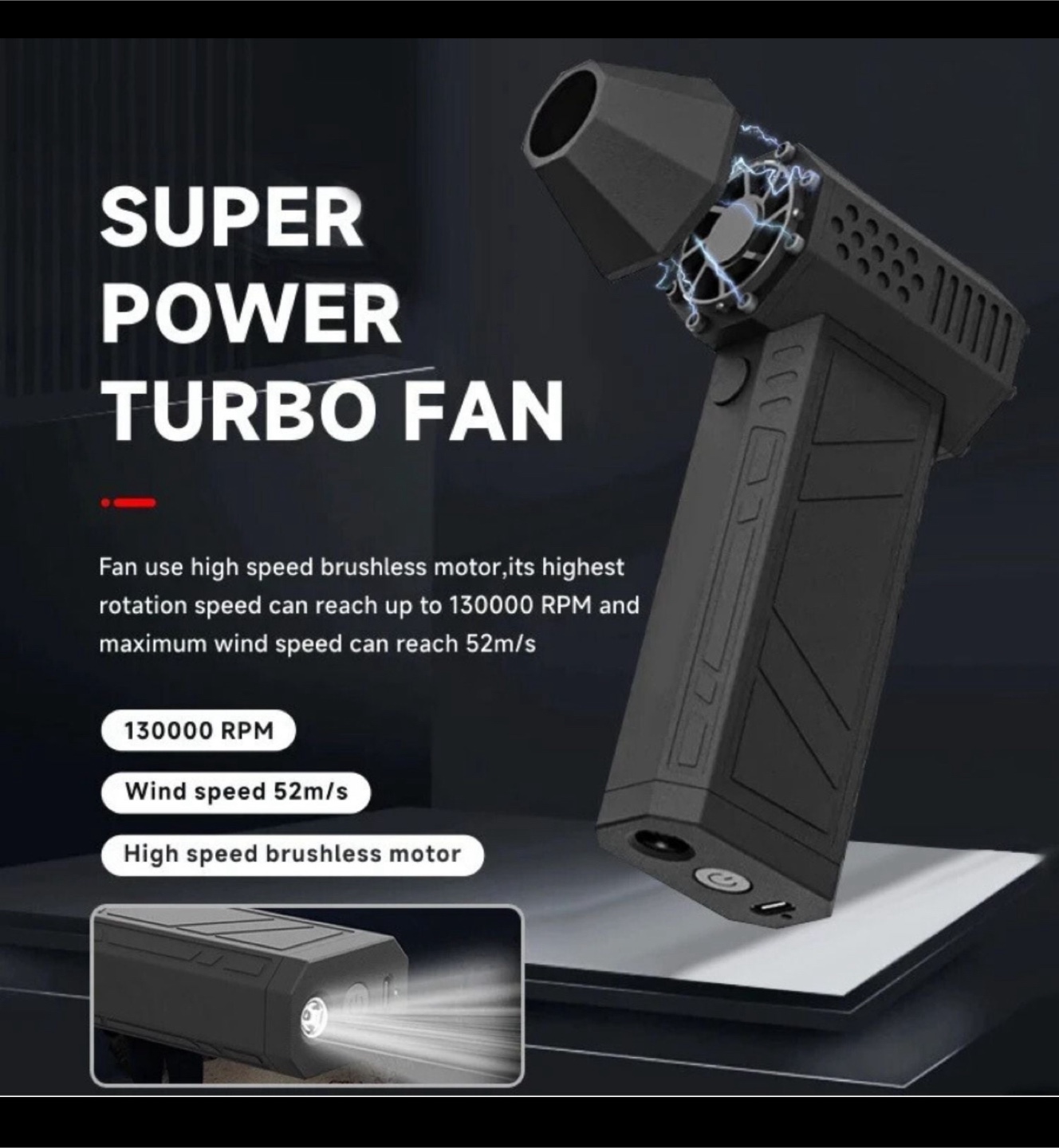 Super Power Turbo Fan, Cordless Air blower- Like New! - photo 4