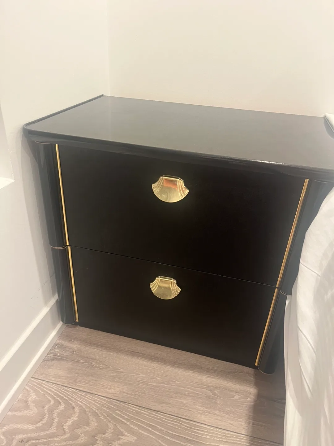 Black & Gold Accent Nightstand thumbnail