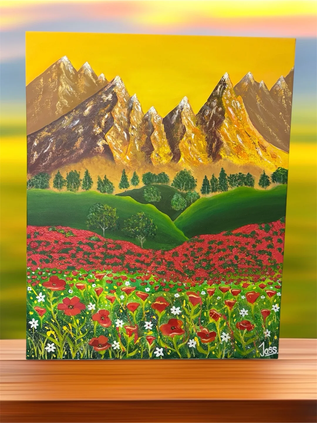 Poppy field -Acrylic painting thumbnail
