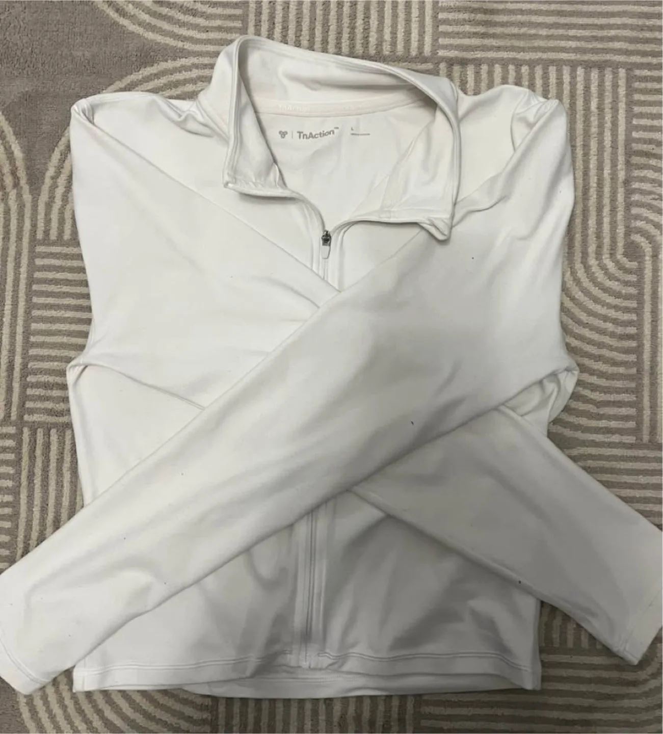 TnAction White Zip-Up Jacket - Size L image indicator(2)