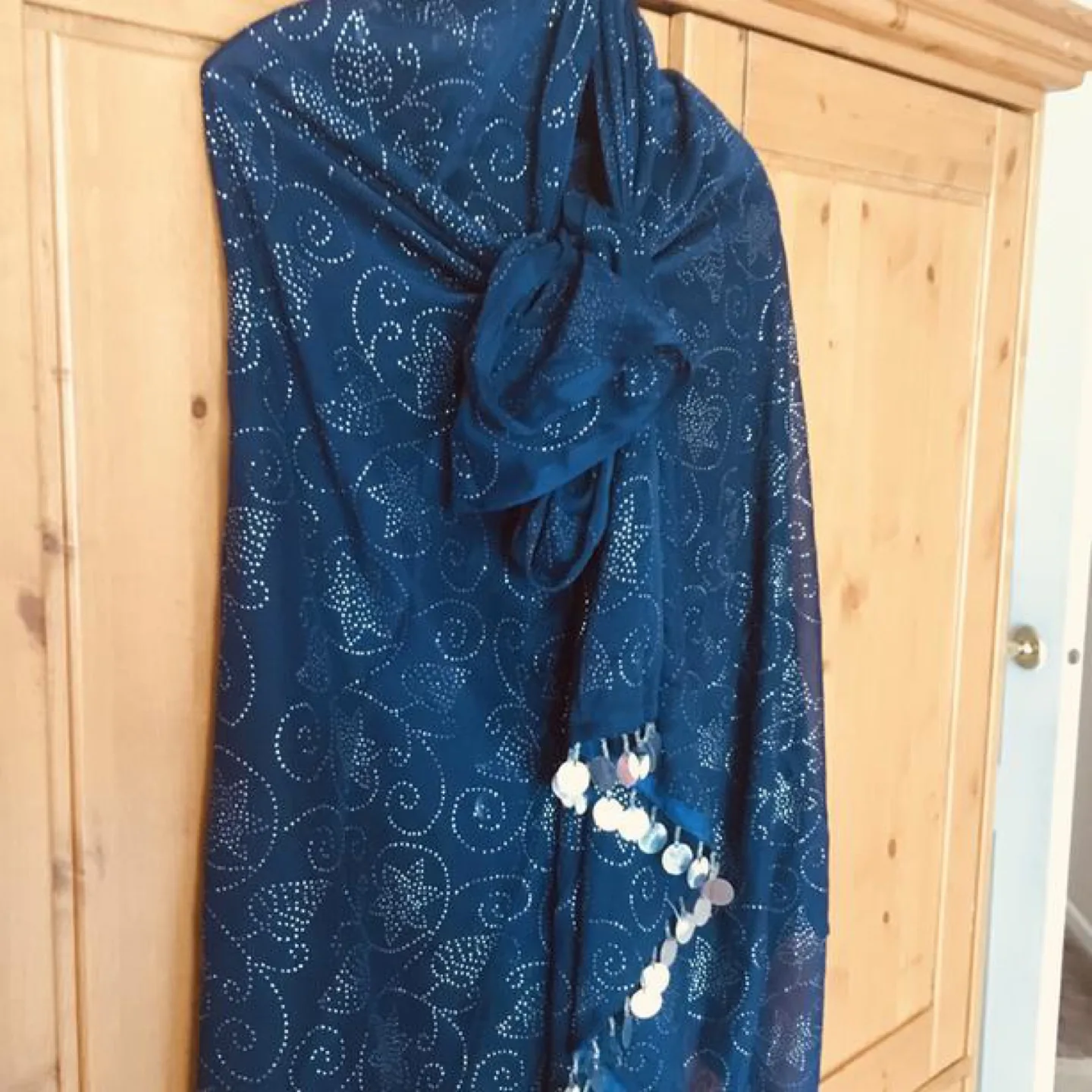 Brand new Navy pareo, dress or skirt with Silver Accents thumbnail