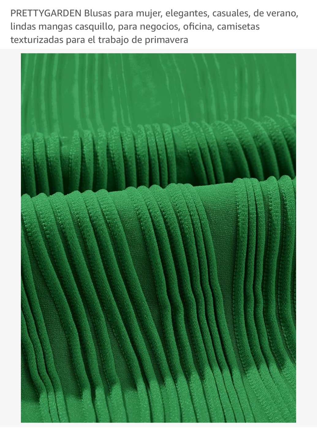 PRETTYGARDEN Green Textured Summer Blouse - photo 3