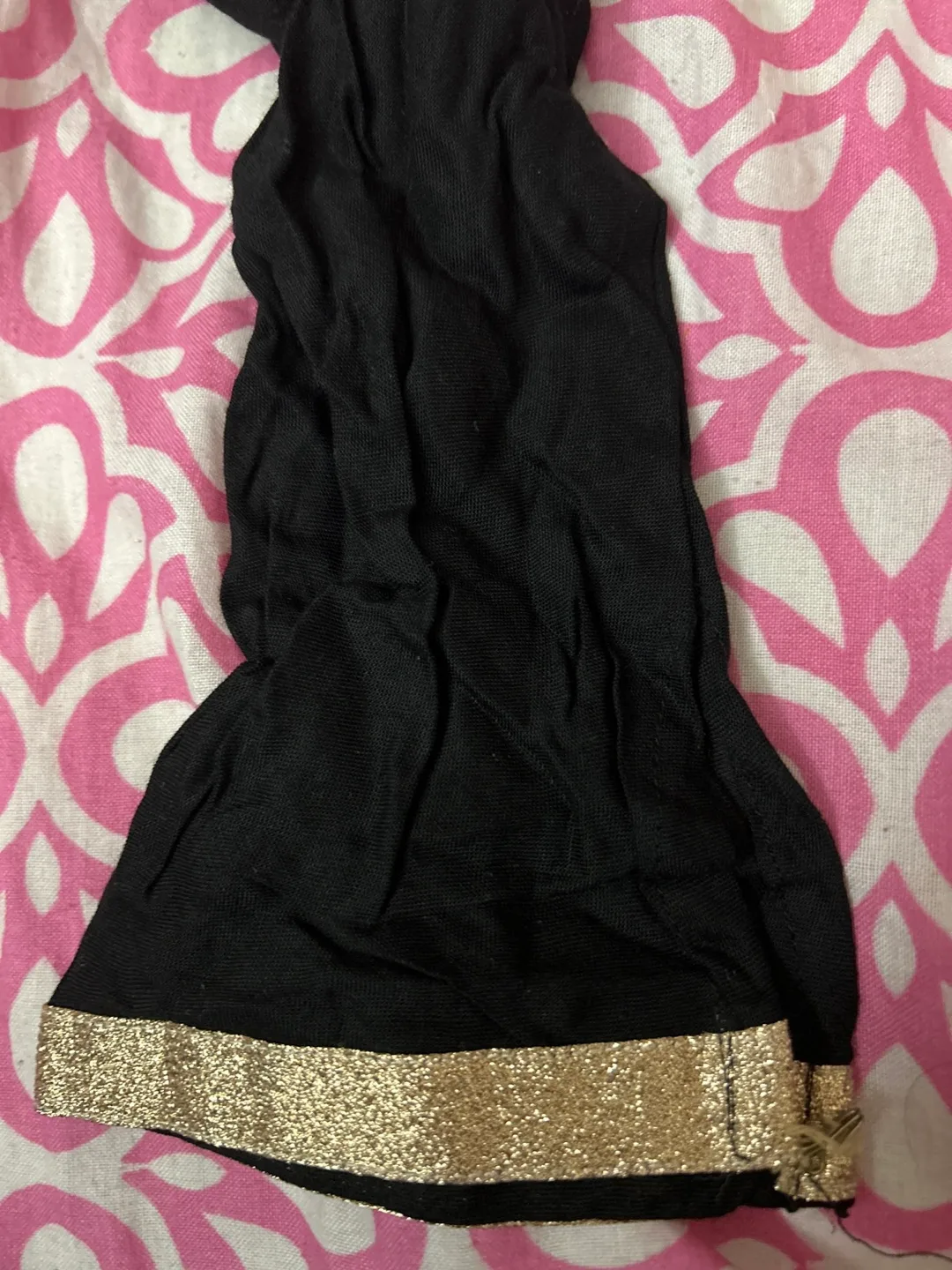 Black shalwar kameez bottoms with Gold Detail thumbnail