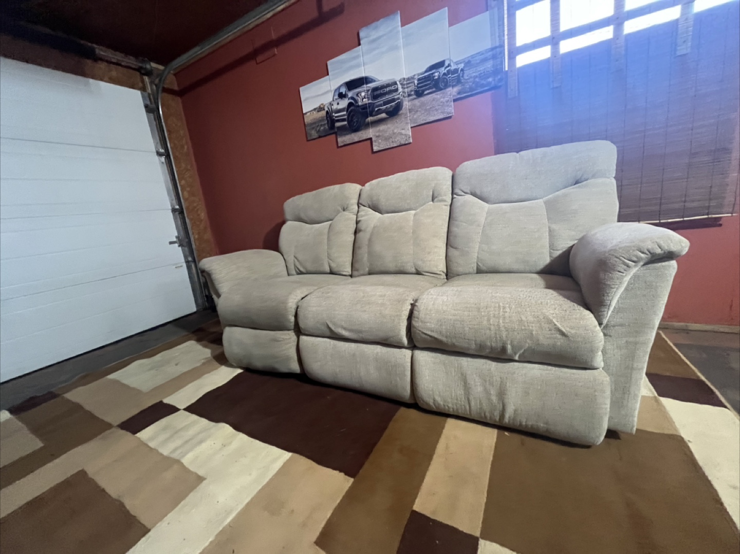 Light beige lazy boy recliner