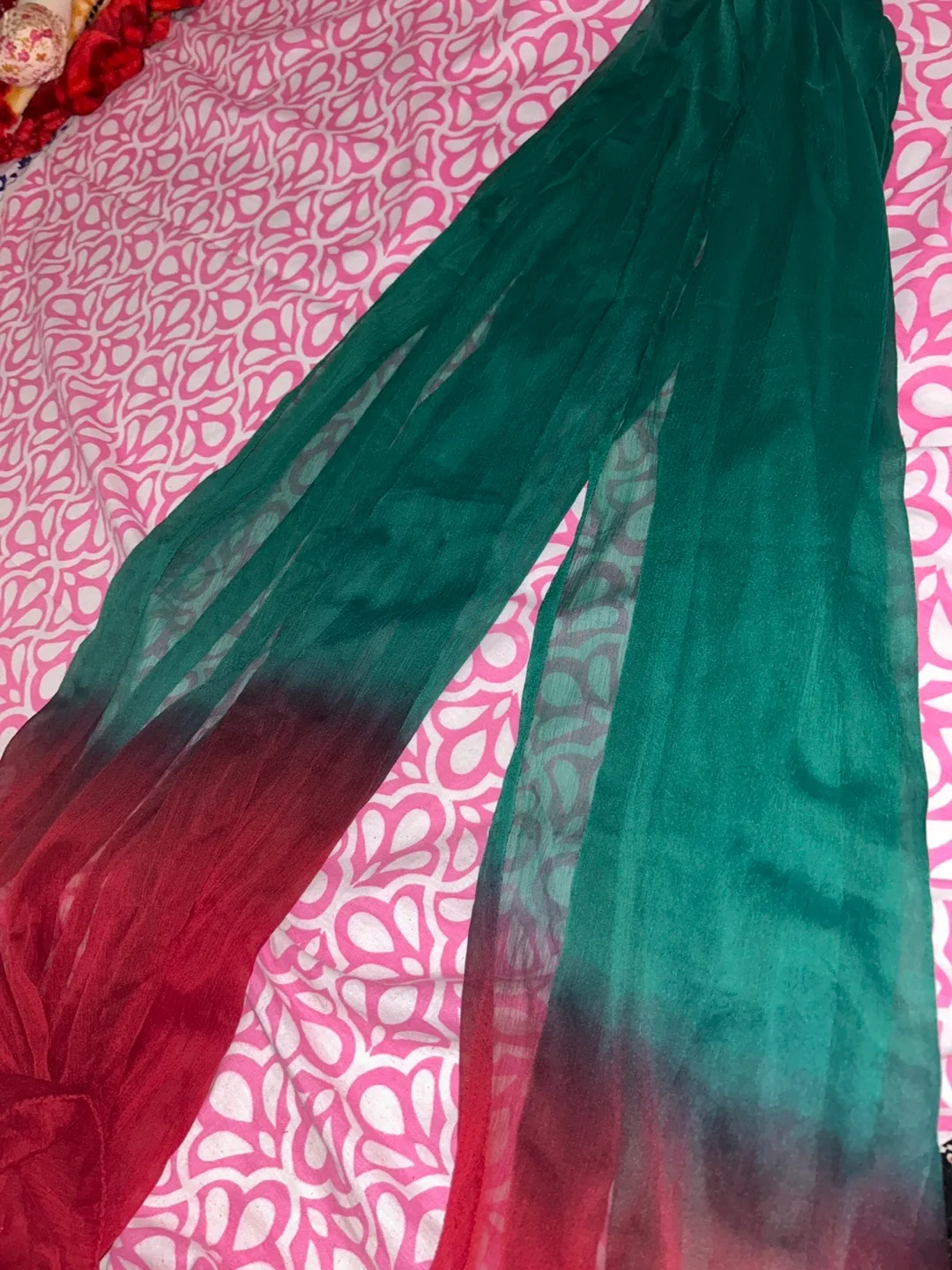 Red & Green Ombre Scarf thumbnail