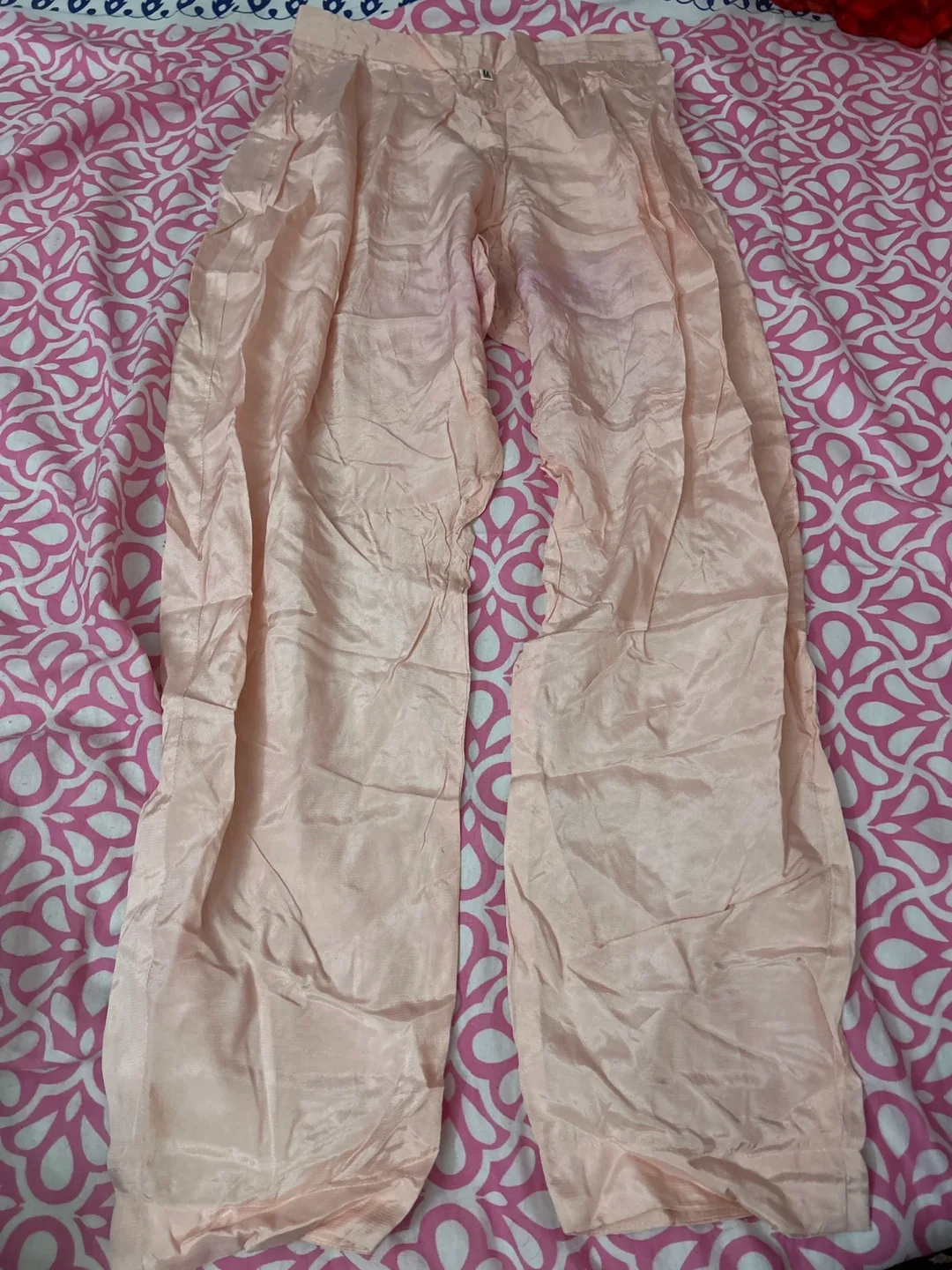 Pink Silk Pants, Size M thumbnail
