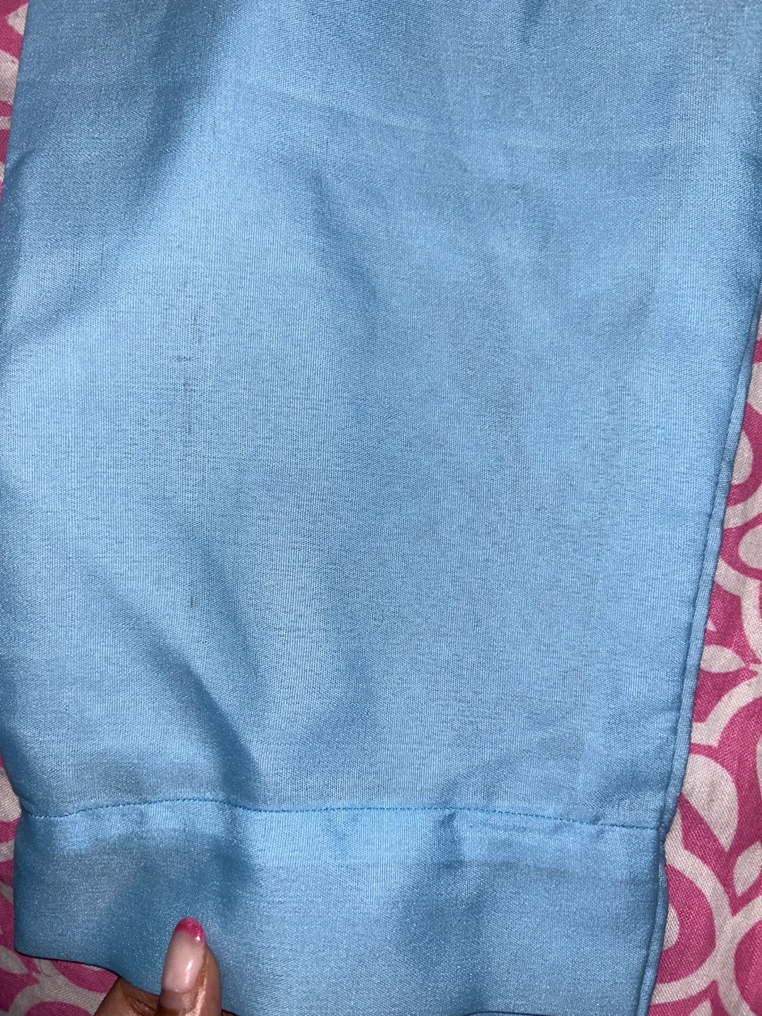 Light Blue Elastic Waist Pants thumbnail