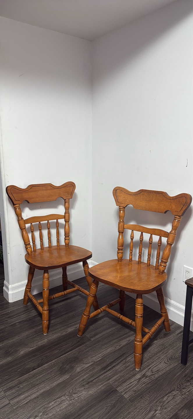 Wooden Dining Chairs - Set of 2