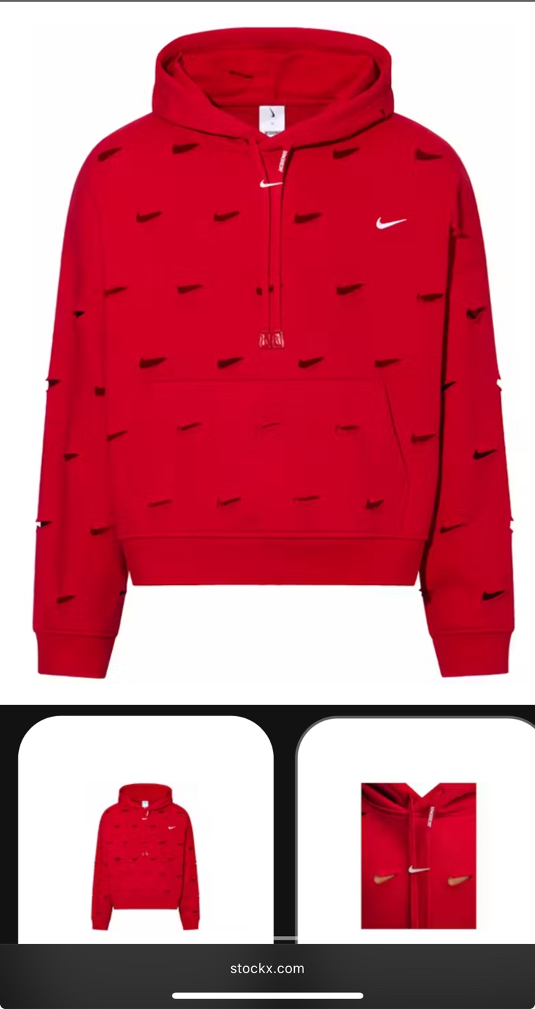 Nike x Jacquemus Red Unisex Hoodie - Size S