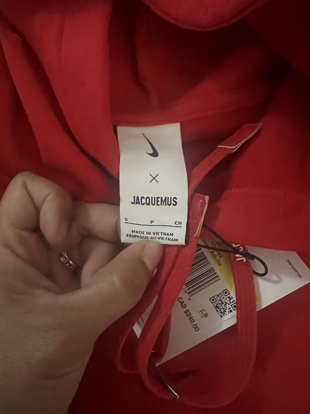 Nike x Jacquemus Red Unisex Hoodie - Size S - photo 3