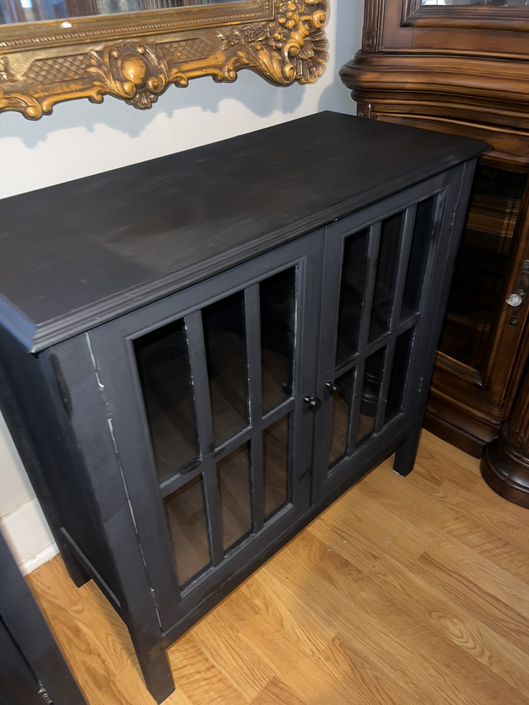Black Glass Door Cabinet #freecycle - photo 2