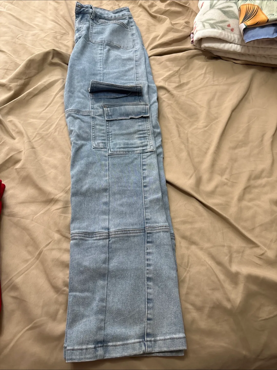 Forever 21 Light Blue Cargo Pants - Size 26 thumbnail