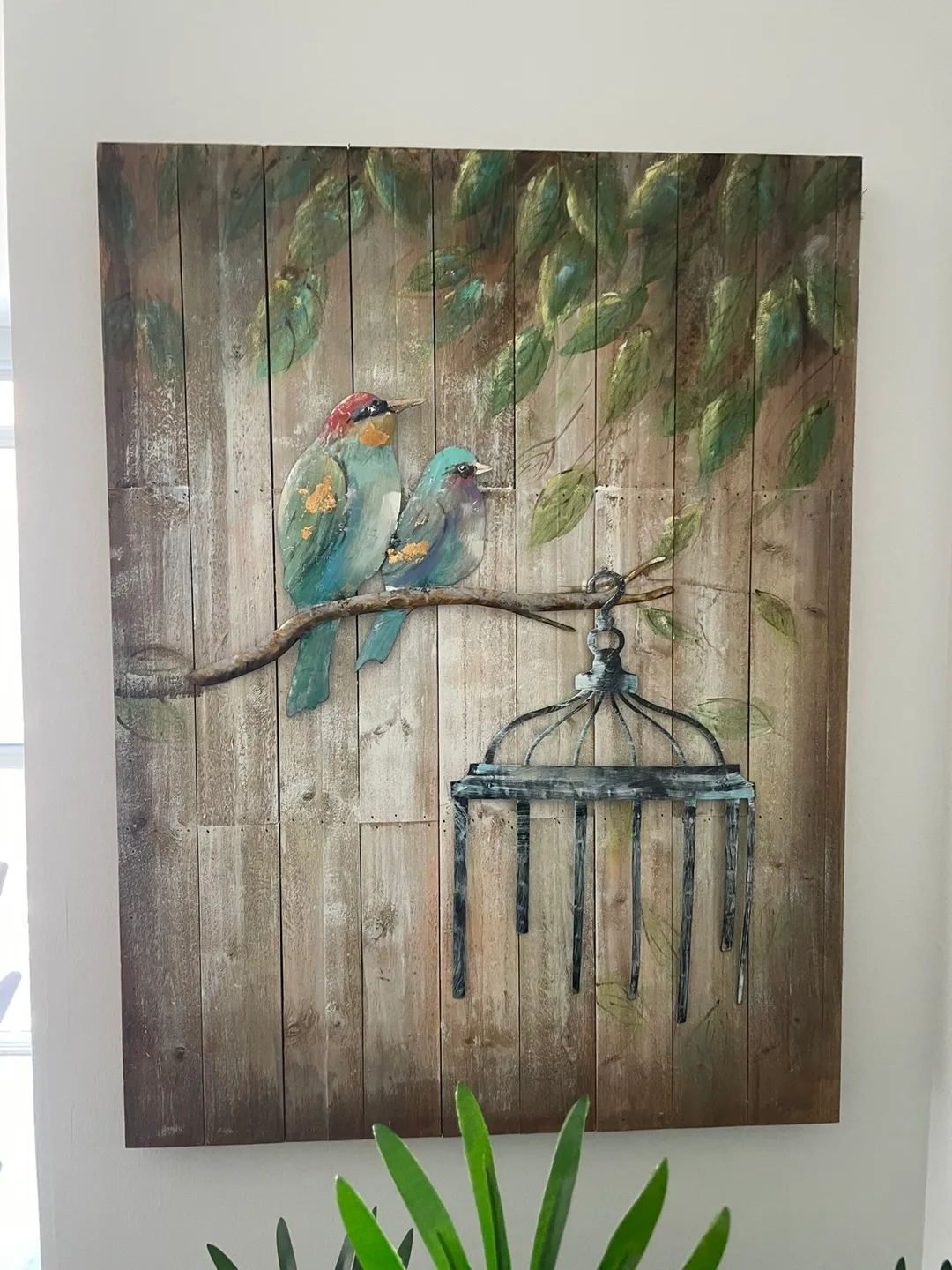 Bird & Cage Wood Wall Art thumbnail