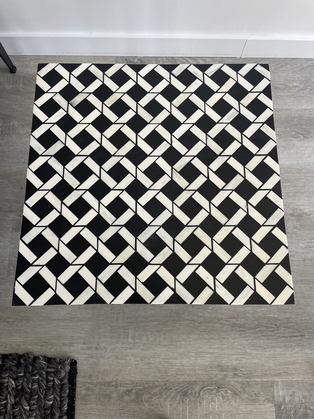 Black & White Patterned Side Table - photo 2