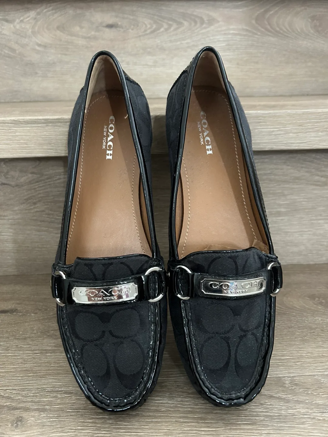 COACH woman Black Signature C Canvas Loafers thumbnail