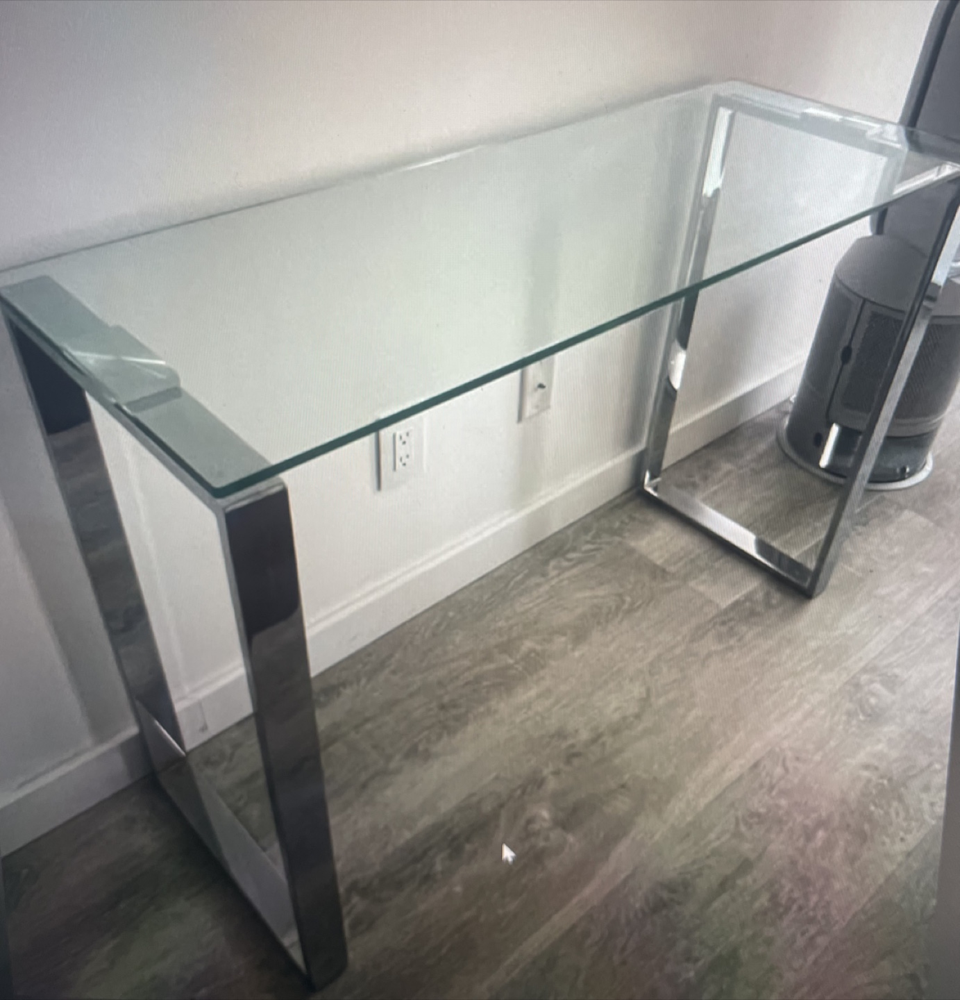 Glass and Chrome Console Table