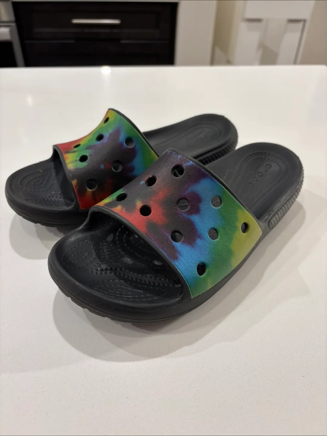 Tie Dye Slide-on Crocs For Sale image indicator(2)