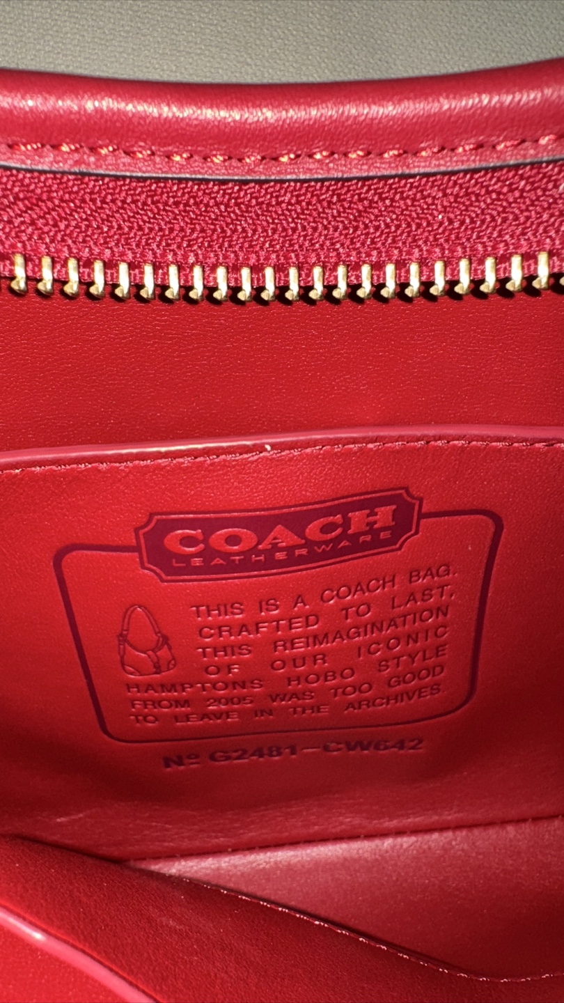 Coach Leather Hamptons Hobo Bag in Red - photo 5
