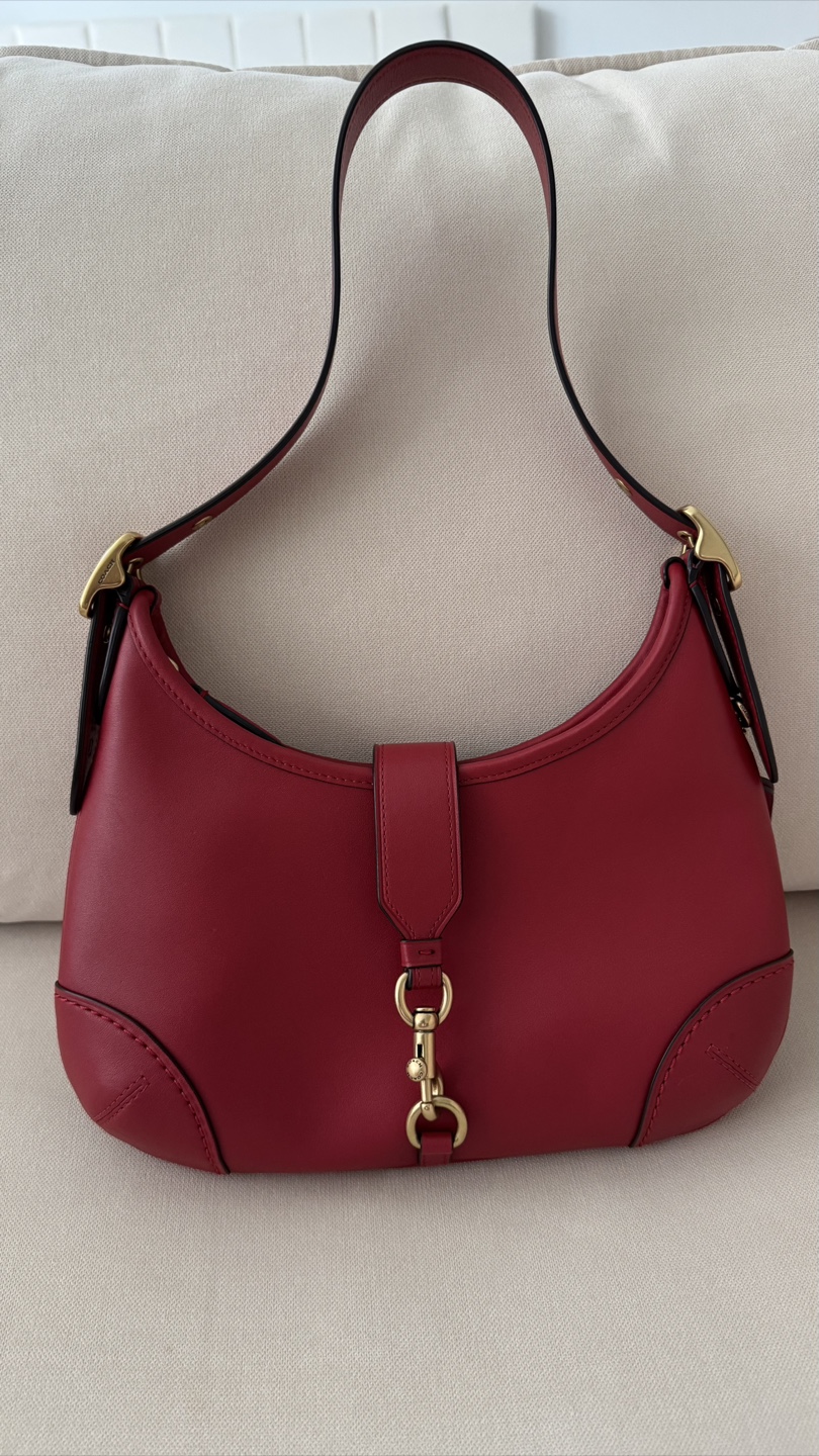 Coach Leather Hamptons Hobo Bag in Red