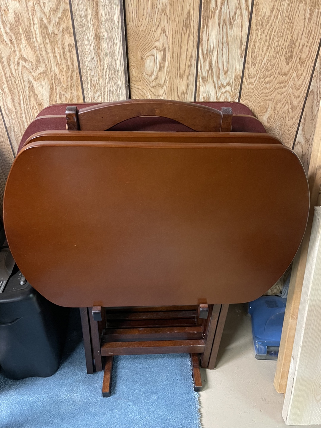 Brown Folding TV Tray Table Set