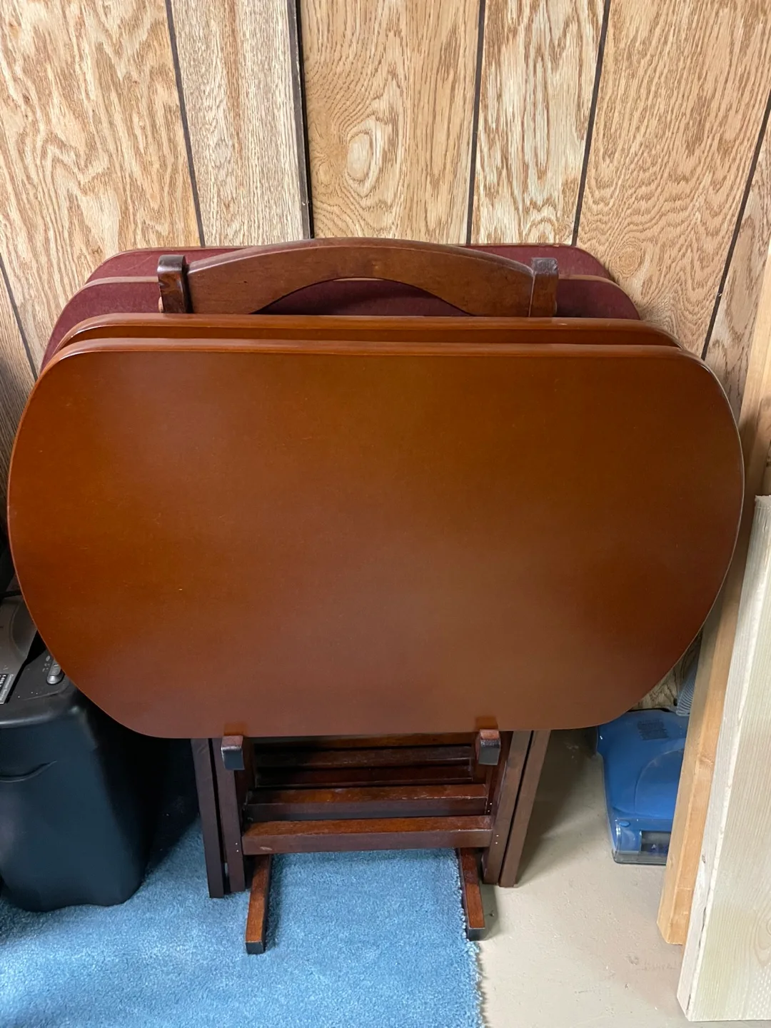 Brown Folding TV Tray Table Set thumbnail