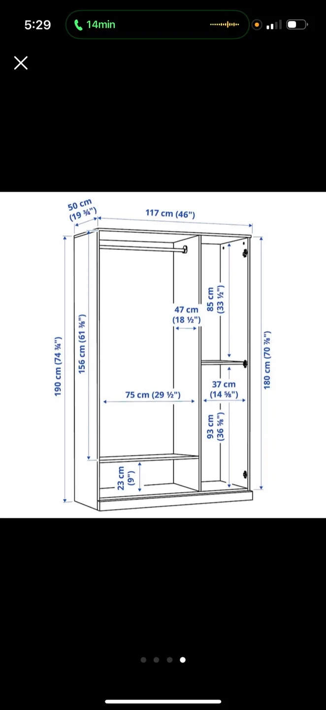 IKEA PAX Wardrobe - Black, 3 Doors thumbnail