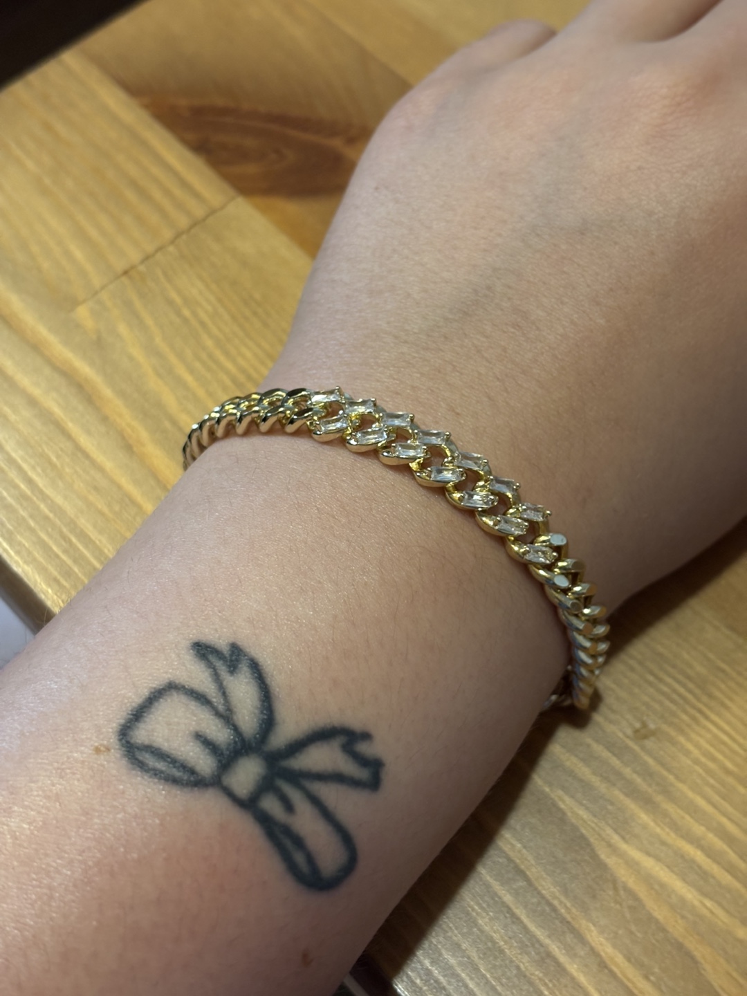 Gold & Crystal Chain Bracelet (Zirconia) NOT REAL GOLD - photo 3