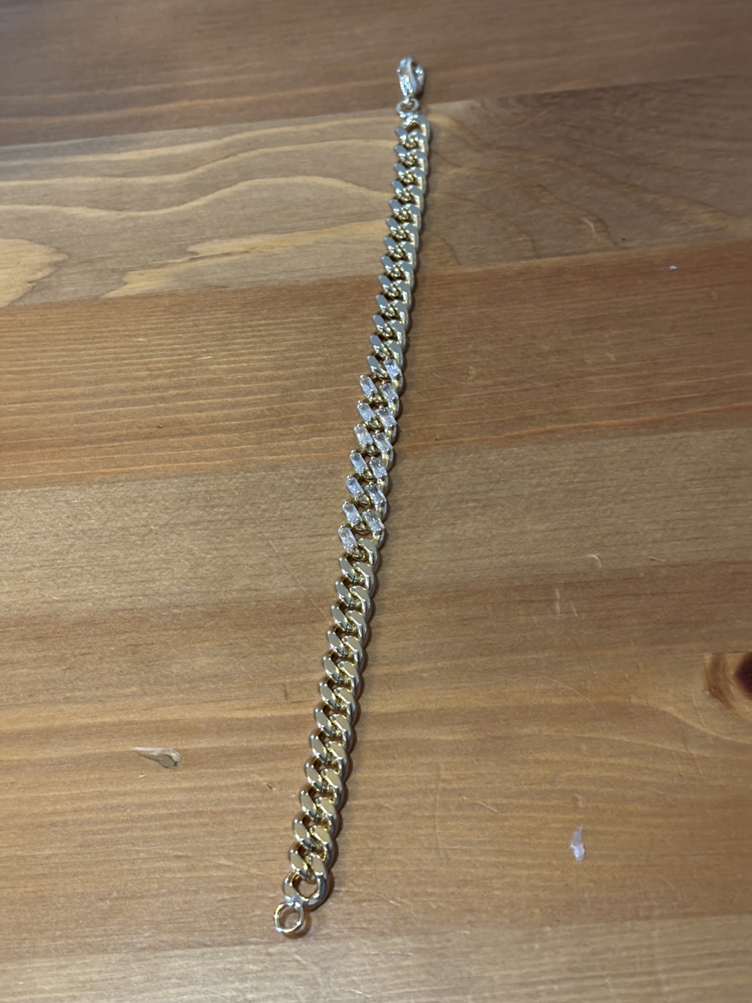 Gold & Crystal Chain Bracelet (Zirconia) NOT REAL GOLD - photo 2