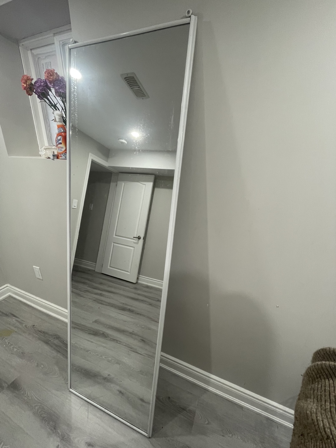 Full Length White Framed Mirror