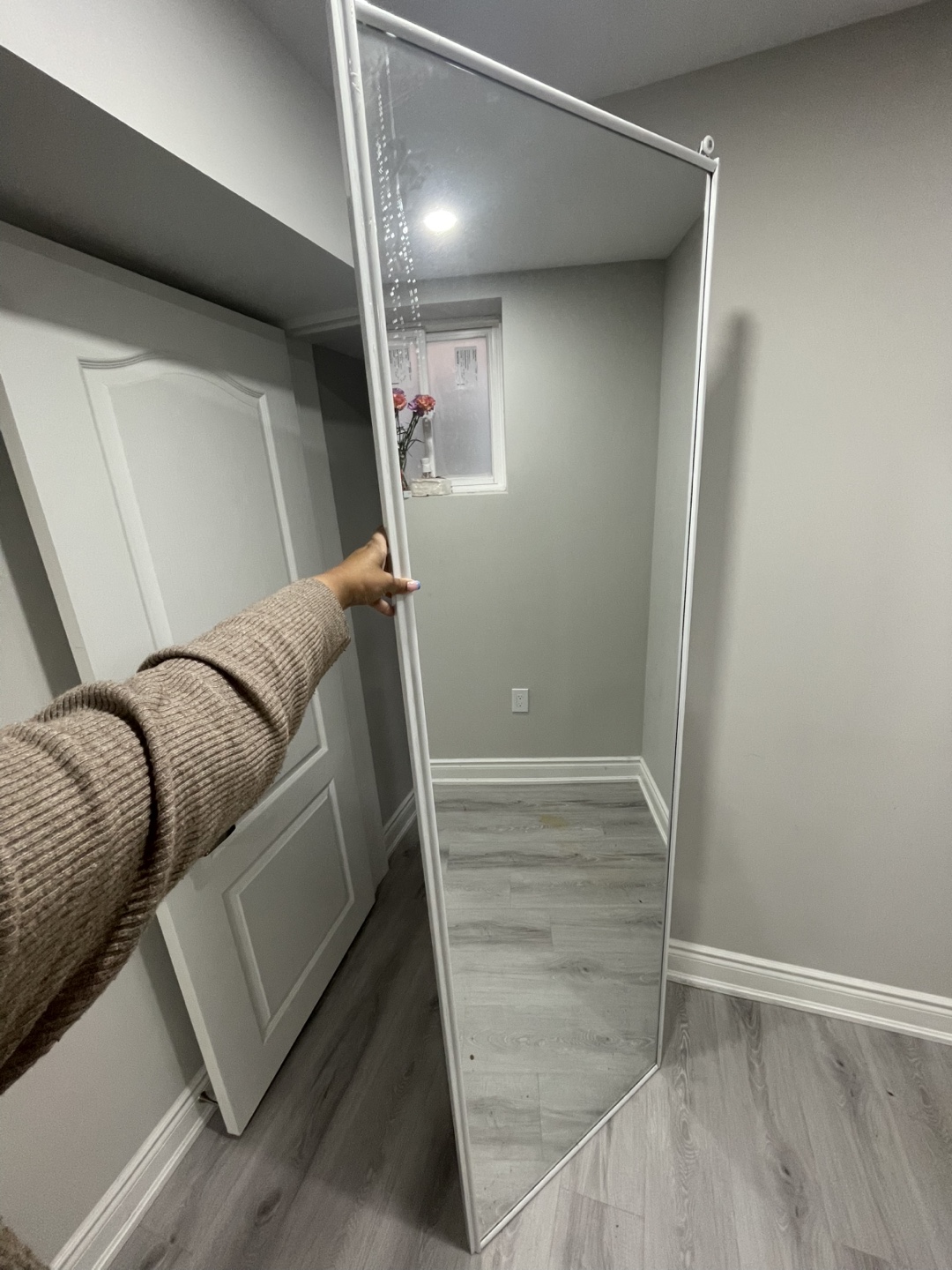 Full Length White Framed Mirror - photo 2