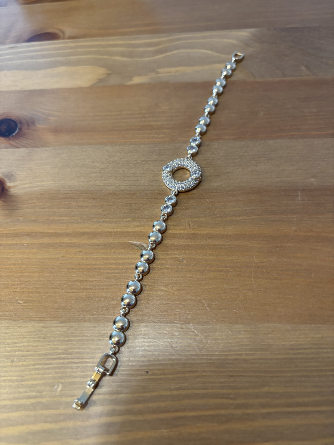 Bracelet with Rhinestone Circle (Zirconia) NOT REAL GOLD - photo 4