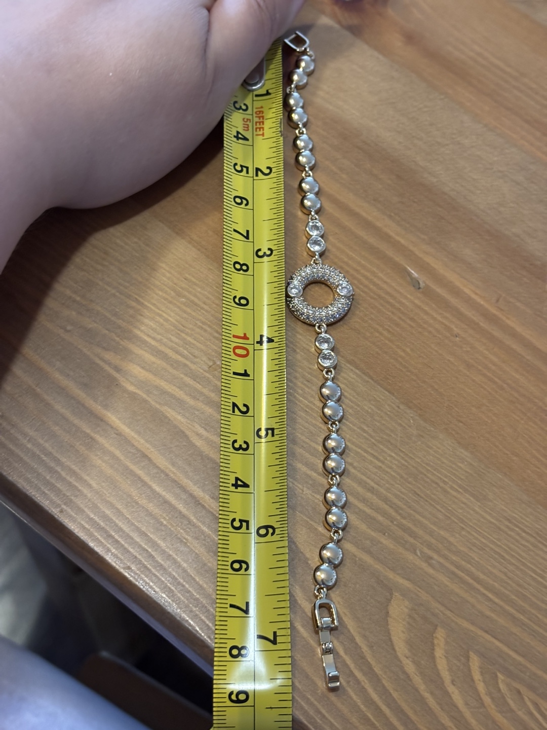 Bracelet with Rhinestone Circle (Zirconia) NOT REAL GOLD - photo 5