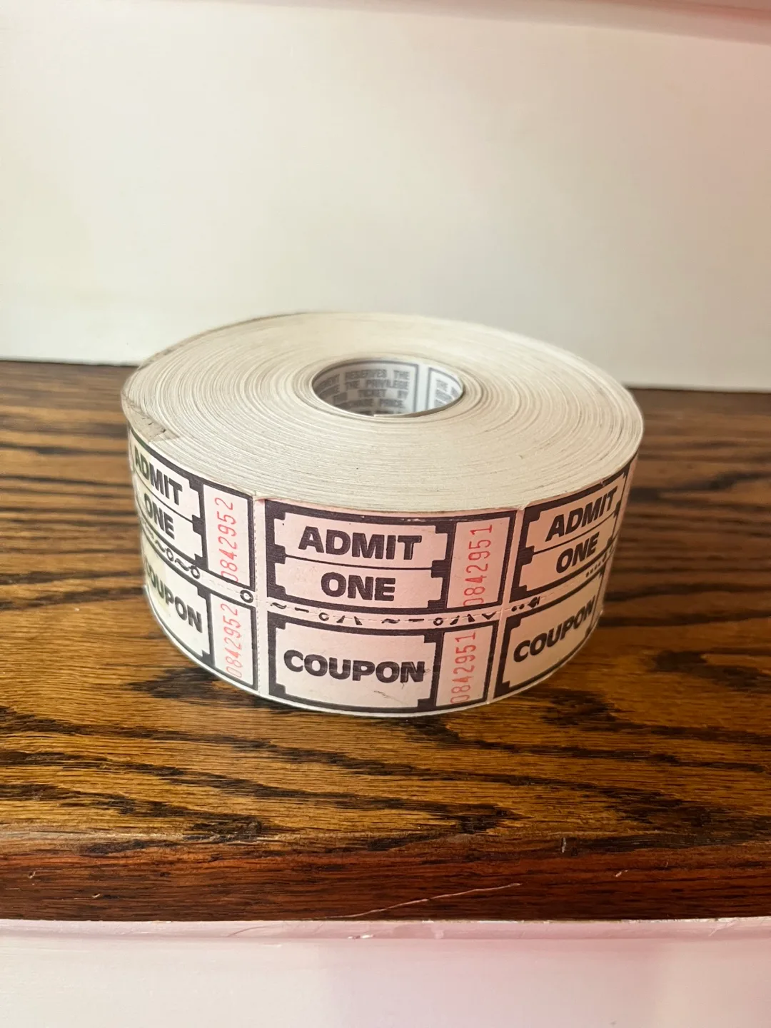 Roll of Admit One Coupons For prizes, raffles or 50/50 draw thumbnail
