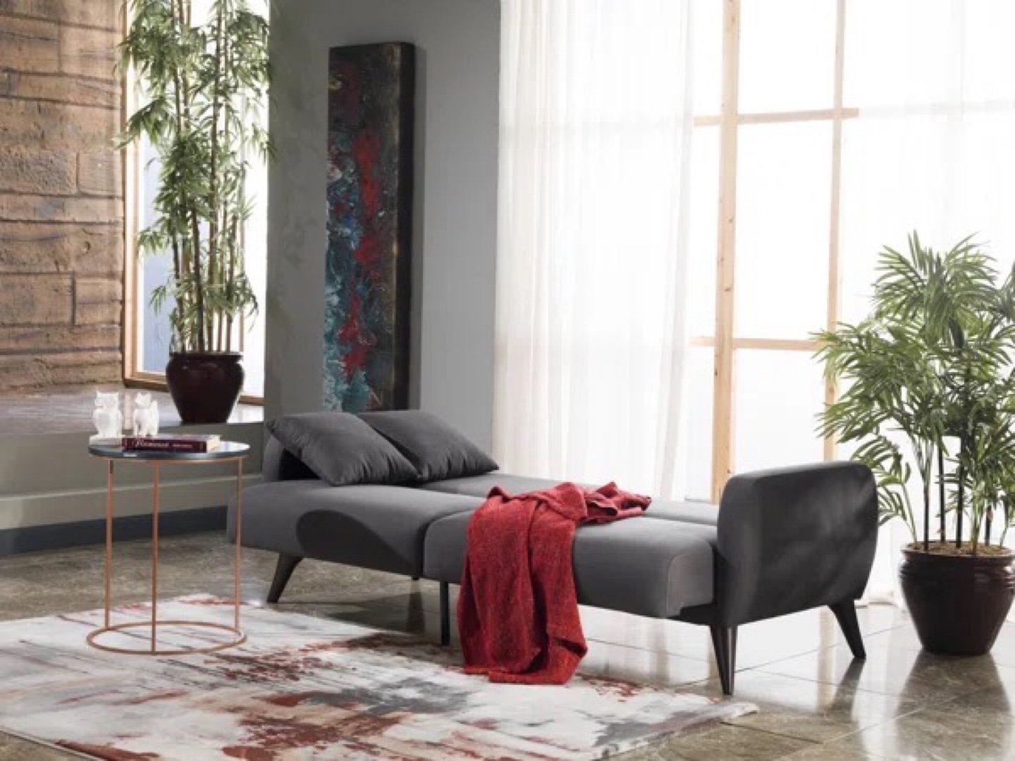 Grey Sofa Bed with Storage