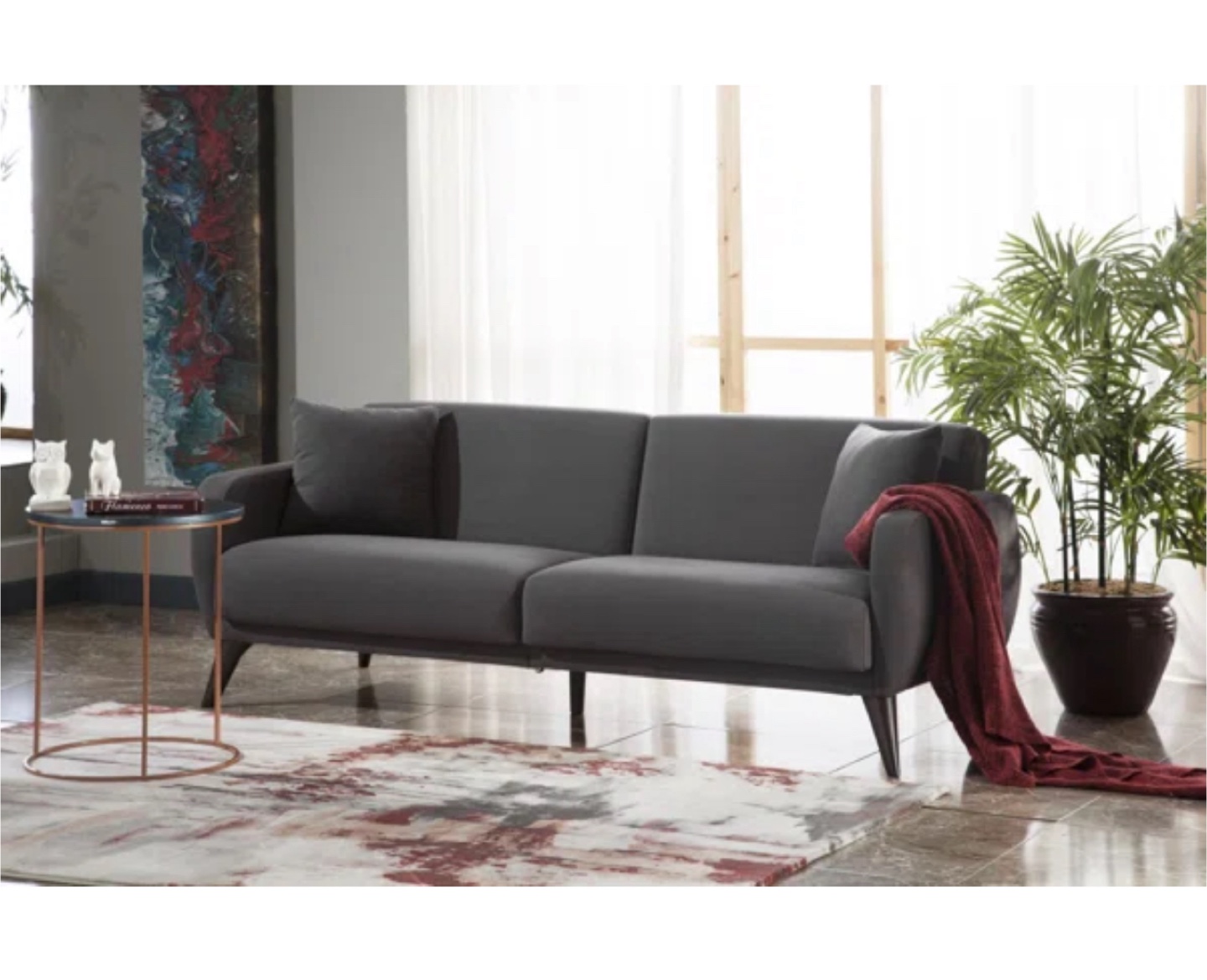 Grey Sofa Bed with Storage - photo 3