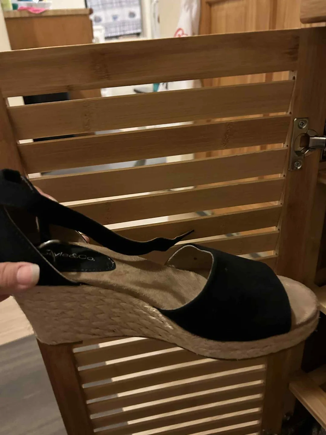 Style&Co Black Espadrille Wedge Sandals - Size 7#freecycle thumbnail