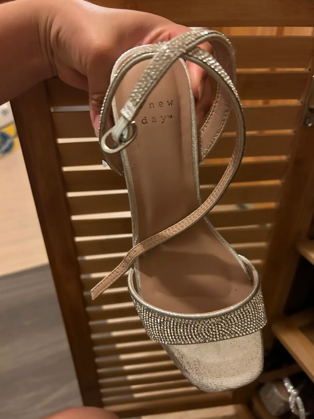 New Day Silver Heels - Size 7#freecycle thumbnail