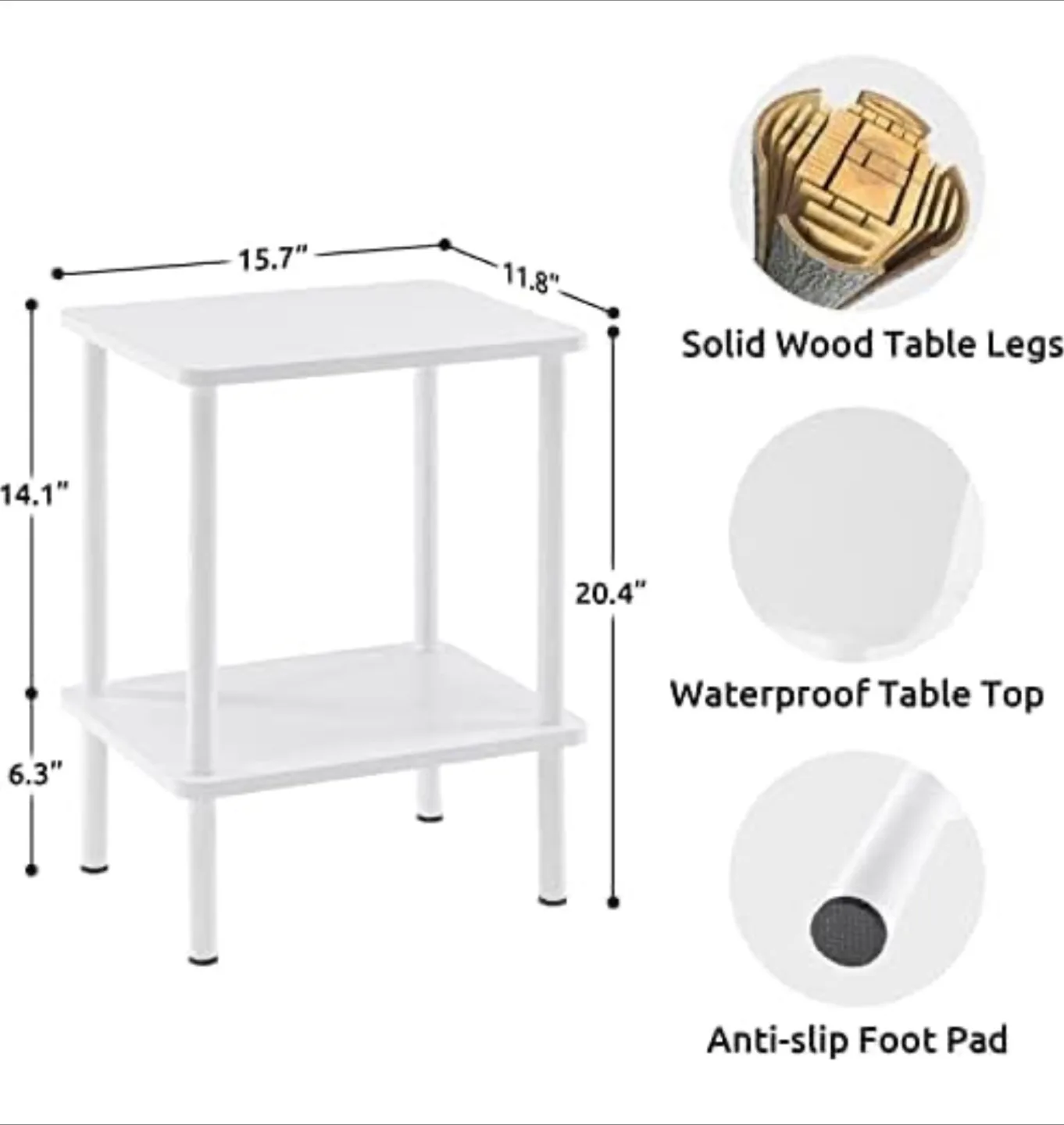 Apicizon 2-Tier End Table - White image indicator(2)