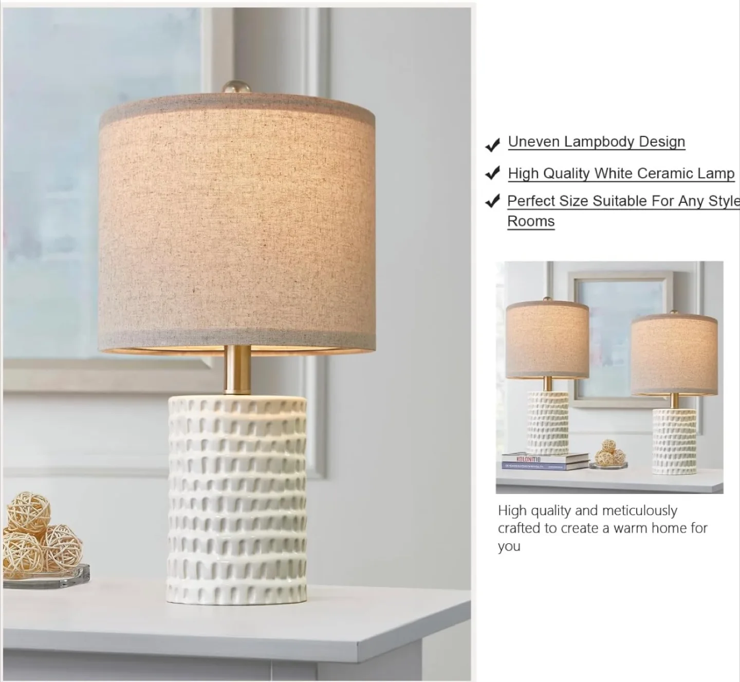 Modern Ceramic Table Lamps - Set of Two image indicator(7)