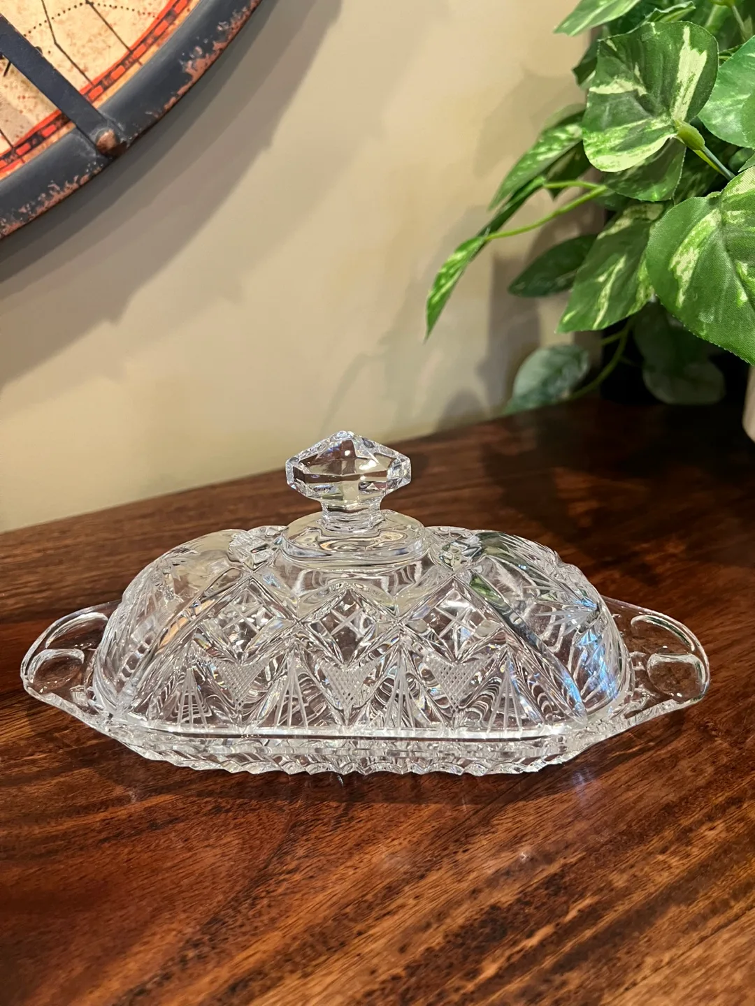 Vintage Crystal Butter Dish thumbnail